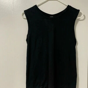 J.Crew Women's Drapey sleeveless T-shirt Black XXS